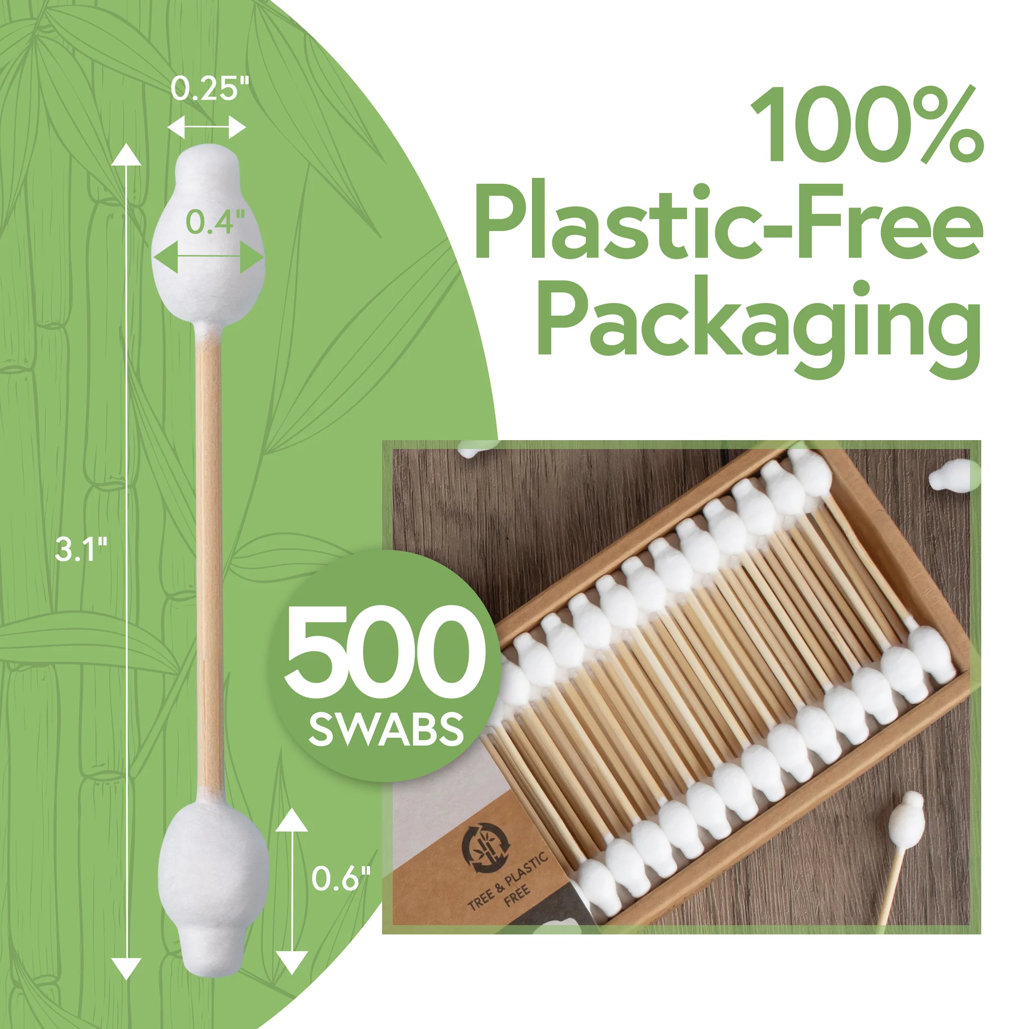 Jenvita bamboo cotton swabs — 100% plastic-free packaging