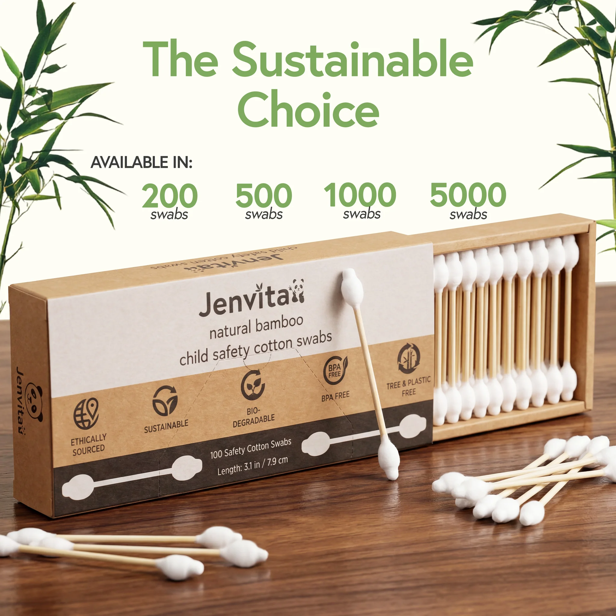 Jenvita bamboo cotton swabs — the sustainable choice