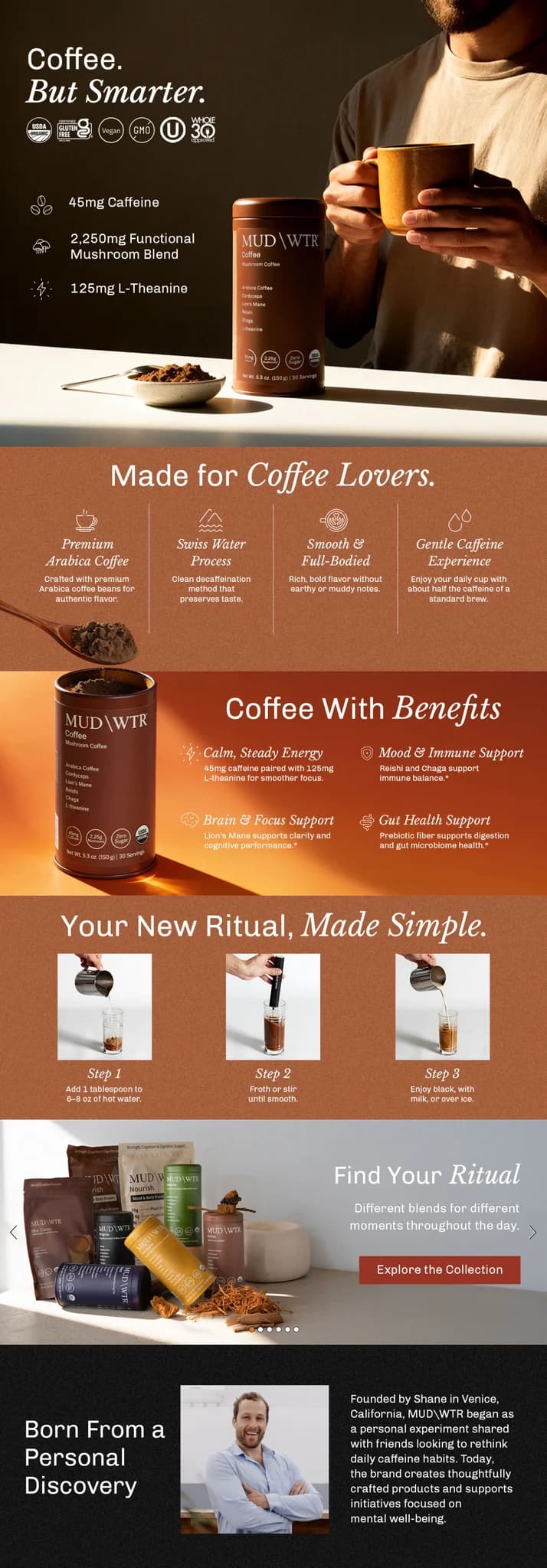 MUD\WTR Coffee A+ content full layout